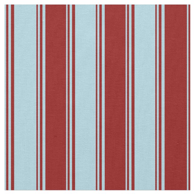 Light Blue & Dark Red Lined/Striped Pattern Fabric (Close Up)