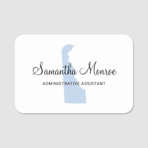 Light Blue Delaware Name Tag