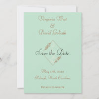 Light Blue Detailed Save The Date Wedding Card