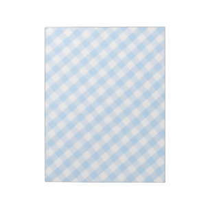 Light blue diagonal gingham pattern notepad