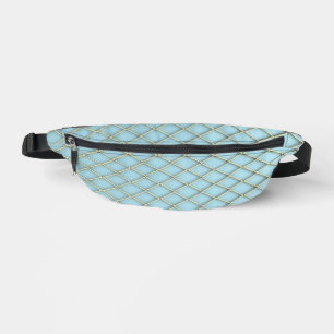 Light Blue Diamond Two-Sided Print Fanny-Pack Bum Bags