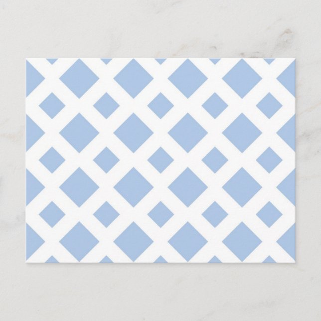 Light Blue Diamonds on White Postcard (Front)
