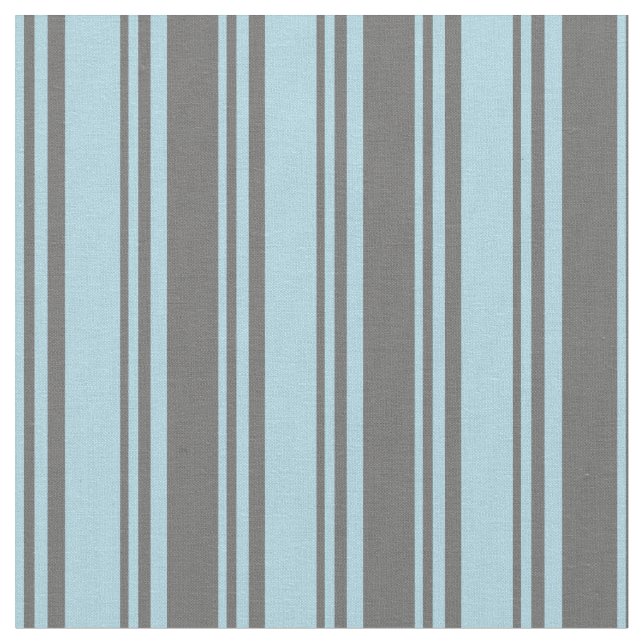 Light Blue & Dim Grey Coloured Pattern of Stripes Fabric (Close Up)