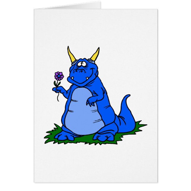 Light Blue Dragon with Flower (Front)
