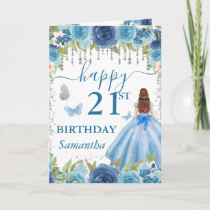 Light Blue Dress Red Haired Princess Birthday Card