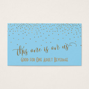 Light Blue Drink Tickets with Gold Confetti