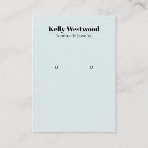LIGHT BLUE EARRING DISPLAY BACK LOGO SOCIAL ICONS BUSINESS CARD