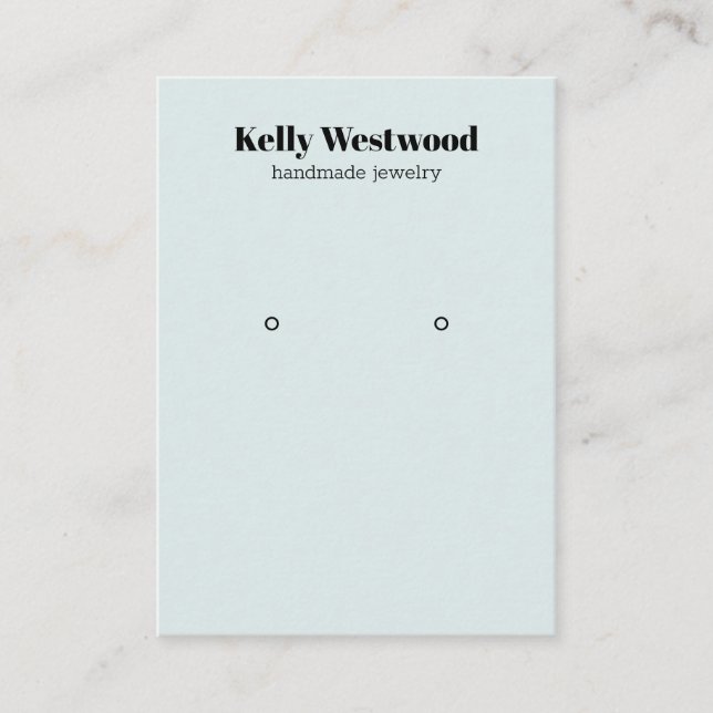 LIGHT BLUE EARRING DISPLAY BACK LOGO SOCIAL ICONS BUSINESS CARD (Front)