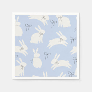 Light blue Easter bunny print napkins