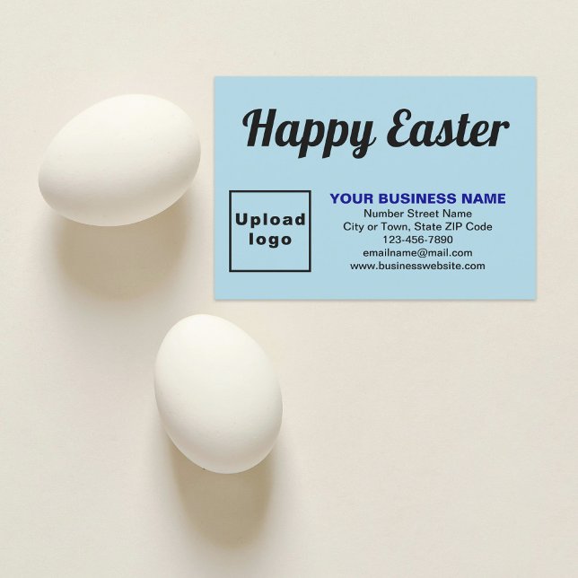Light Blue Easter Business Flat Greeting Card (Light blue Easter business flat greeting card)