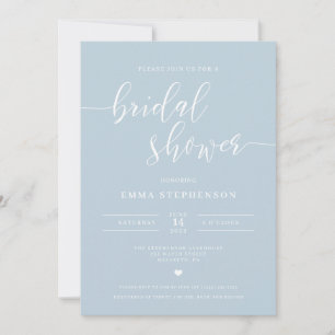 Light Blue Elegant Bridal Shower Invitation