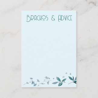 Light blue elegant flowers and leaves cup enclosure card