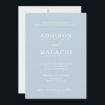 Light Blue Elegant Minimalist Wedding Invitation<br><div class="desc">This simple,  yet elegant invitation is the perfect way to invite your friends and family to celebrate your big day!</div>