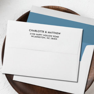 Light Blue Elegant return address family name Envelope
