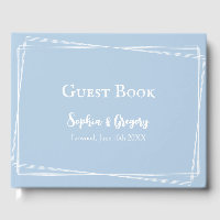 Light Blue Elegant White Script Custom Wedding