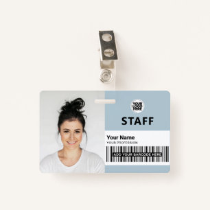 Light Blue Employee Business Photo Staff ID ID Badge