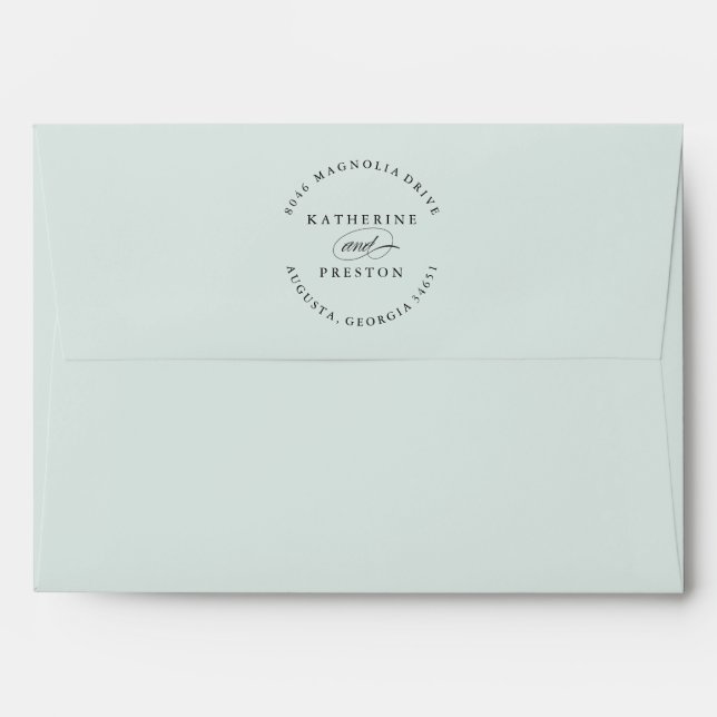 Light Blue Envelope with Return Address (Back (Top Flap))