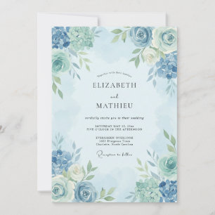 Light Blue Ethereal Spring Wedding Invitation