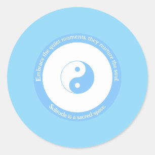 Light Blue Evil Eye for Peace and Solitude Classic Round Sticker