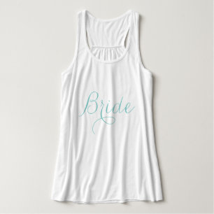 Light Blue Fancy Script "Bride" Singlet