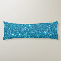 Light Blue Faux Glitter Body Pillow