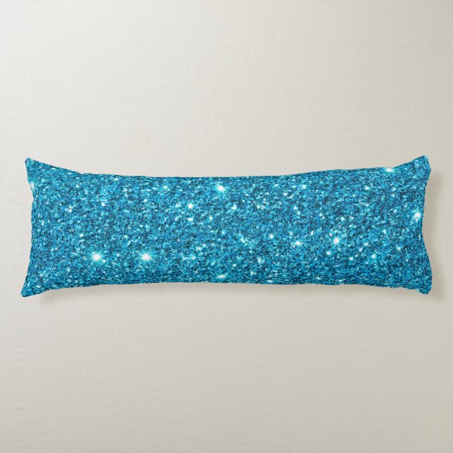 Light Blue Faux Glitter Body Pillow (Front)