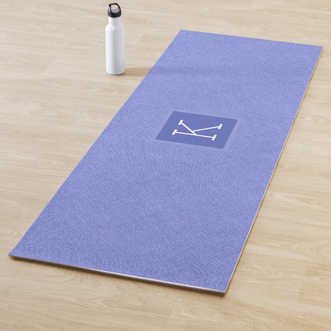 Light-blue faux linen texture background yoga mat (In Situ)