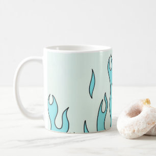 Light blue flame coffee mug