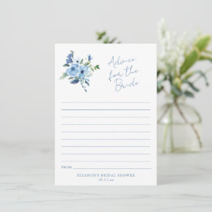 Light Blue Floral Advice for the Bride Card