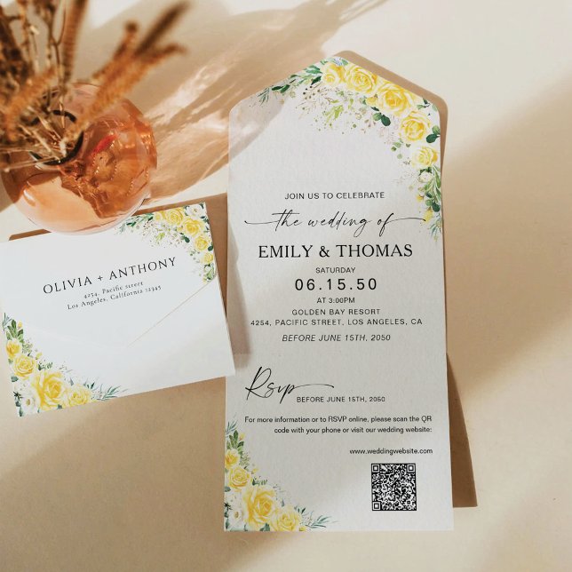 Light Blue Floral All in One Wedding Invite (Creator Uploaded)