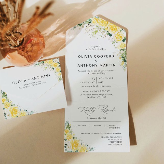 Light Blue Floral All in One Wedding Invite (Creator Uploaded)