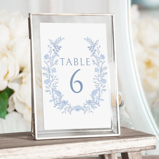 Light Blue Floral Bohemian Wedding Table Numbers (Creator Uploaded)