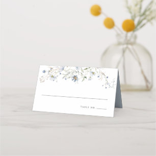 Light Blue Floral Bridal Shower or Wedding Place Card