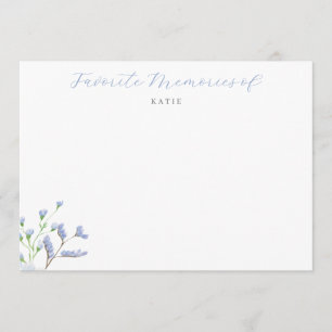 Light Blue Floral Favorite Memories Card