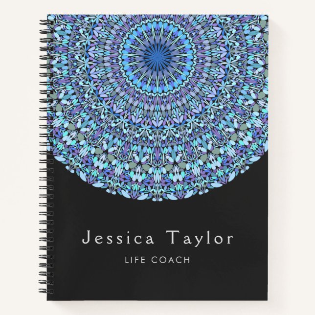 Light Blue Floral Mandala Notebook (Front)