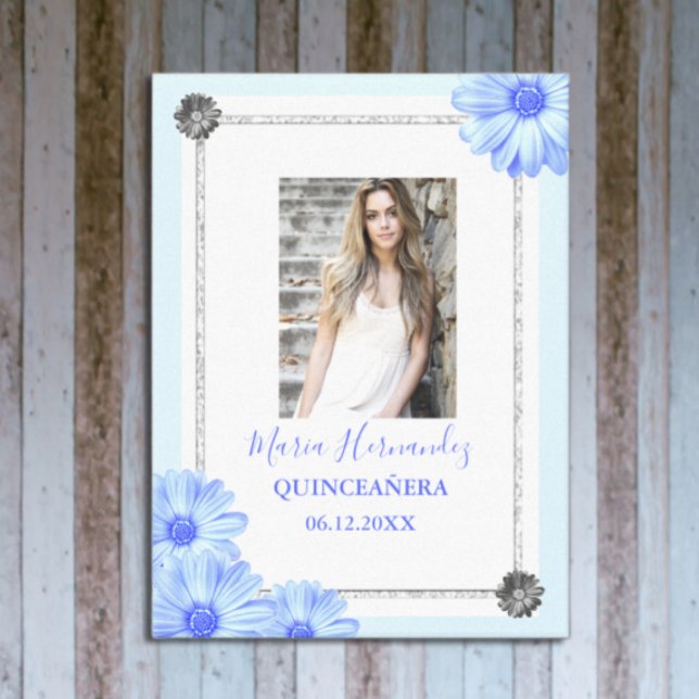 Light Blue Floral Quinceanera Canvas Print (Creator Uploaded)