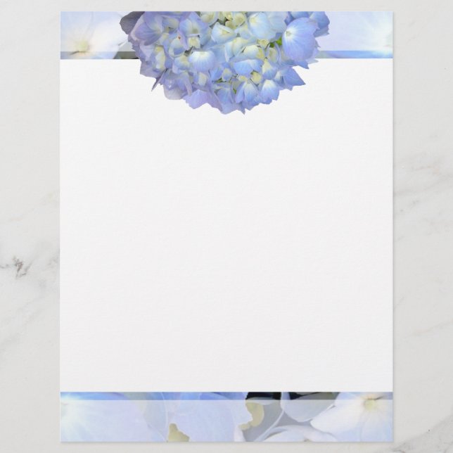 Light Blue Floral Writing Paper (Front)