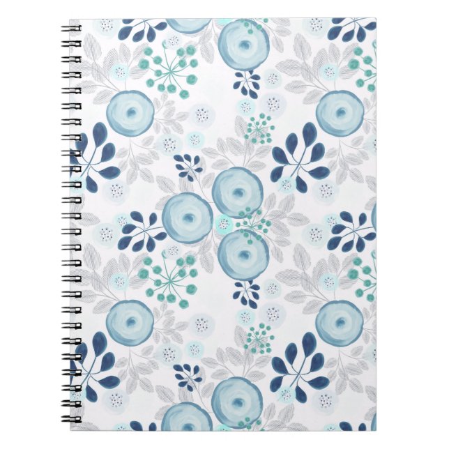 Light blue flowers notebook (Front)