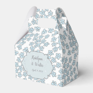 Light Blue Forget-Me-Nots Doodle Wedding Favour Box