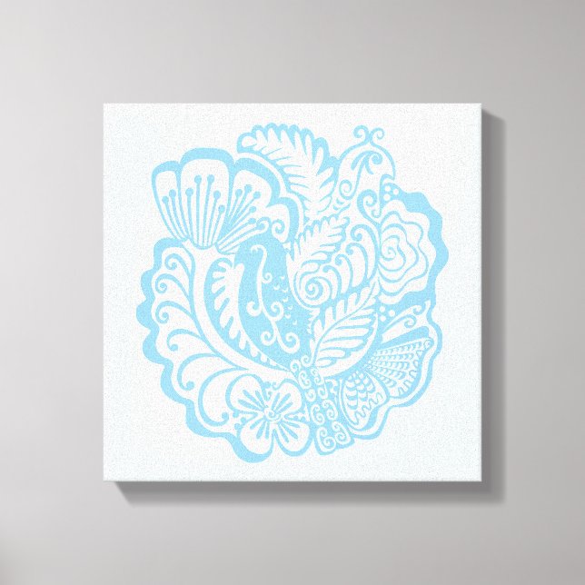 Light Blue Garden Birds Wall Art (Front)