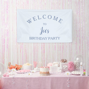 Light blue gender neutral birthday welcome sign