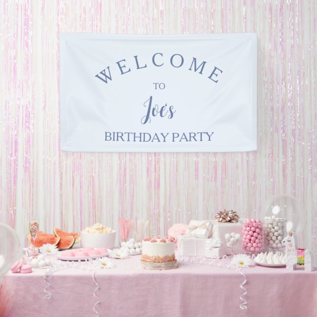 Light blue gender neutral birthday welcome sign  (Party)