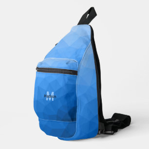 Light blue geometric mesh pattern Monogram Sling Bag