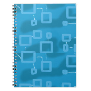 Light Blue Geometric Squares  Notebook
