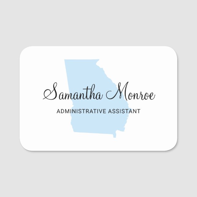 Light Blue Georgia Name Tag (Front)