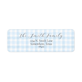 Light Blue Gingham Address Label
