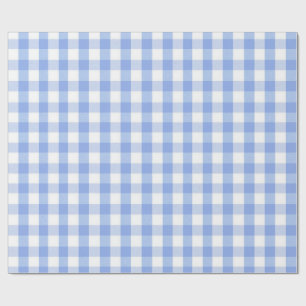 Light Blue Gingham Garden Party Wrapping Paper