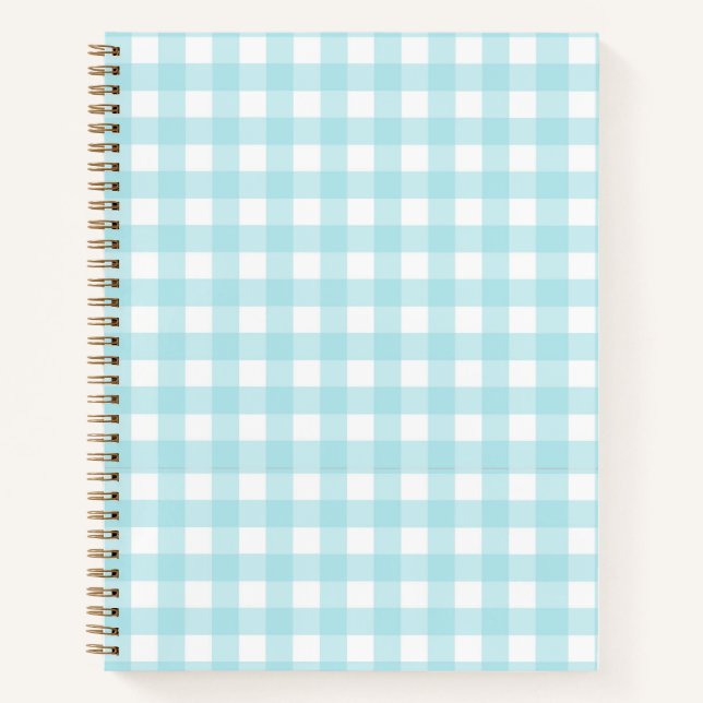Light Blue Gingham Notebook (Front)