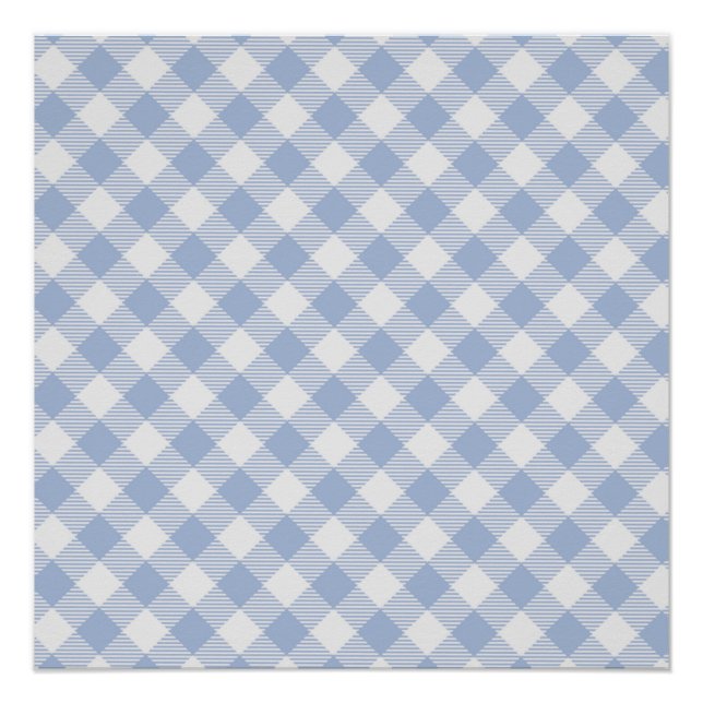 Light Blue Gingham Pattern Classic Chequered Print (Front)