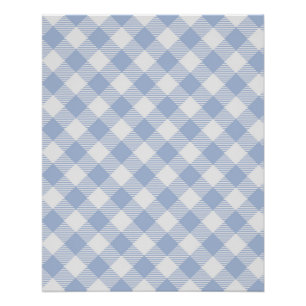 Light Blue Gingham Pattern Classic Chequered Print